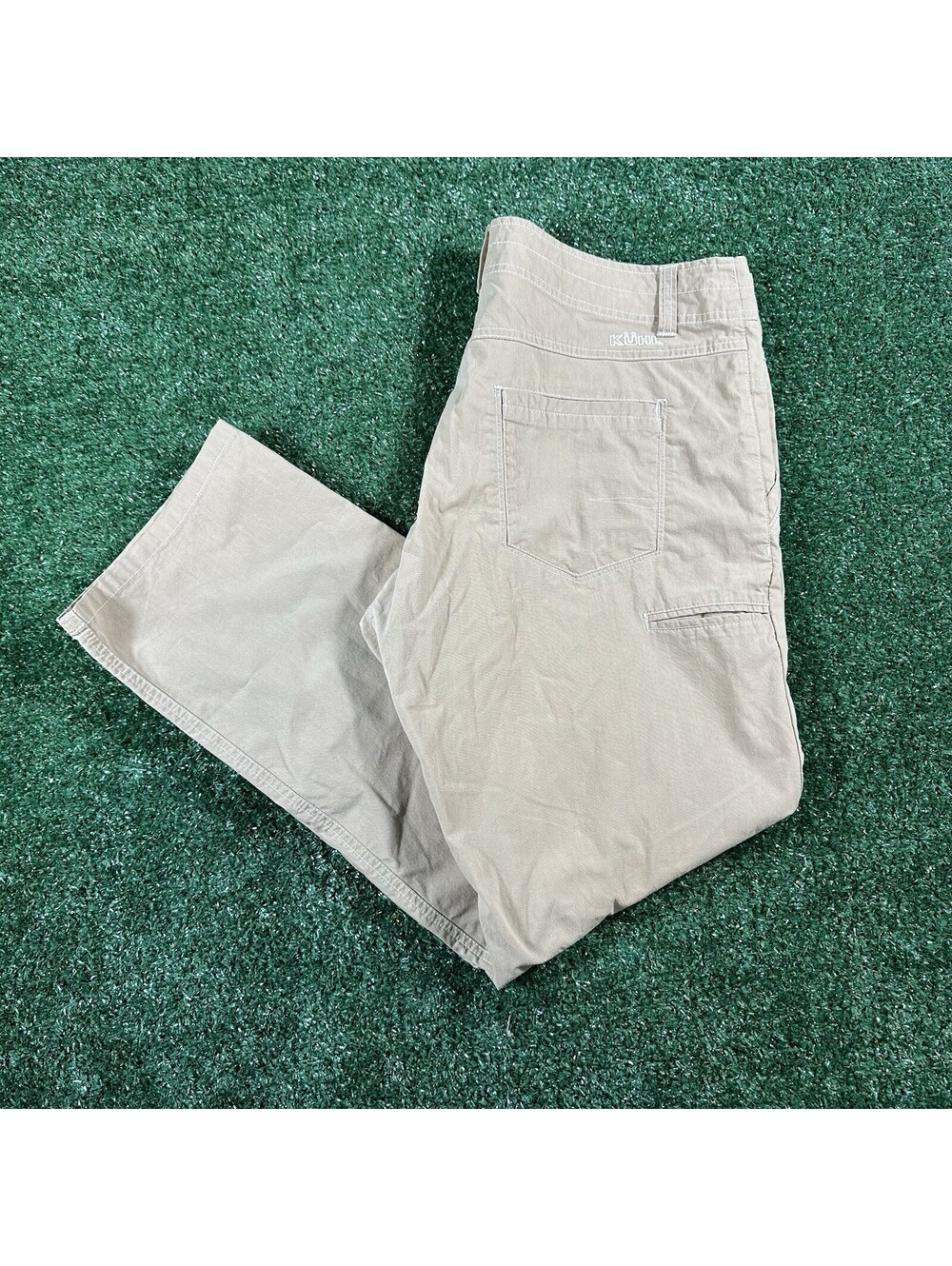 Retro Y2K Kuhl Hiking Outdoor Pants Size 38x30 Beige Khaki Lightweight